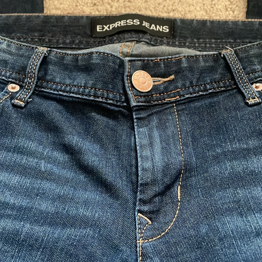 🟩🟩 Express Women’s Cropped Skinny Jeans Stella Low Rise (10R) - Picture 5 of 8